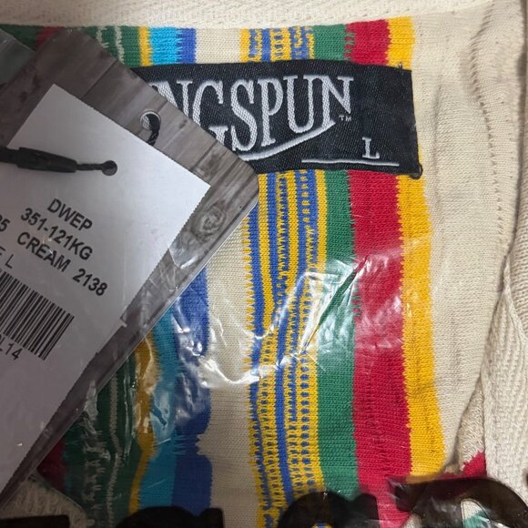 RingSpun Mens Knit Polo Shirt Large 100% Cotton Textured NWT 90s Coogi Vibe - Picture 6 of 7